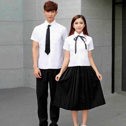 Girls Japanese School Uniform Male Female Summer School Wear Students Short Sleeved Couple Costumes School Uniform D-0202