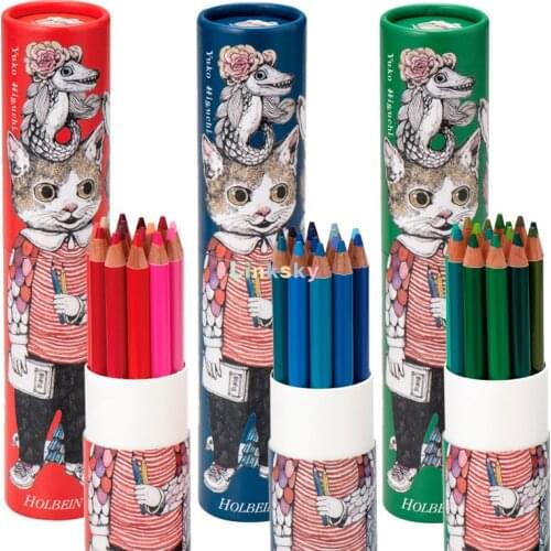 Yuko Higuchi Holbein Collaboration Items 2018 Artist Colored Pencil 15 Color Set,Oily Soft core color pencils,Art supplies