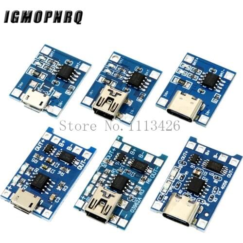 10Pcs Micro USB 5V 1A 18650 TP4056 Lithium Battery Charger Module Charging Board With Protection Dual Functions 1A Li-ion Type-c
