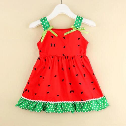 2019 Summer Girl Dress Infant Baby Girl Watermelon Slip Dress Casual Summer Hoilday Long Top 0-5Year