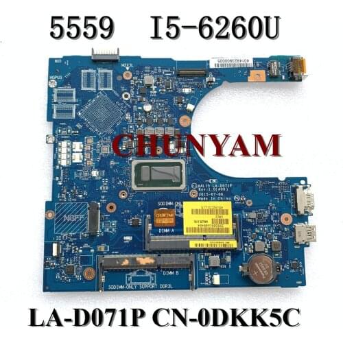 Brand NEW I5-6260U FOR Dell INSPIRON 15 5559 5459 5759 Motherboard AAL15 LA-D071P Mainboard CN-0DKK5C DKK5C 100% tested
