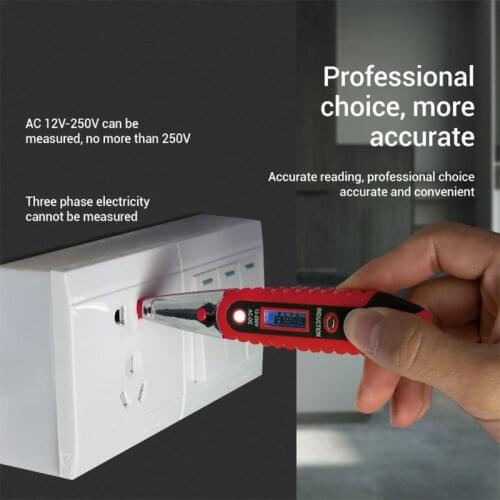 AC/DC Voltage Detector Digital Test Pencil Mutifunctional 12-250V Electrical Tester Wholesale