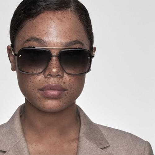 AOZE 2021 Fashion Cool Men Mach Six Style Gradient Sunglasses Vintage Pilot Brand Design Sun Glasses Oculos De Sol 17302