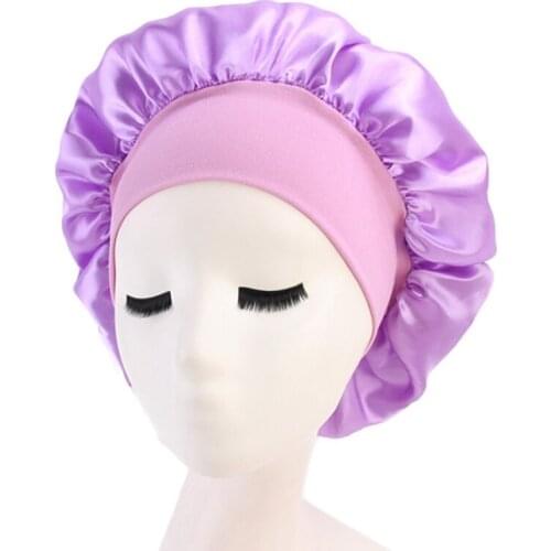 56-58cm Satin Bonnet Hair Styling Cap Adjust Long Hair Care Women Night Sleep Hat Silk Head Wrap Shower Cap Hair Styling Tool