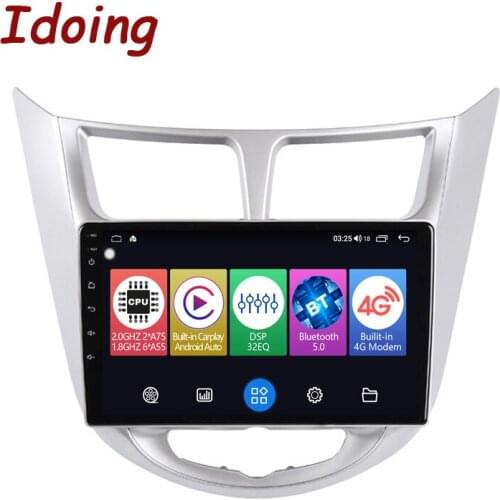 Idoing Car Intelligent System Radio Player For Solaris 1 2 Hyundai-Accent Verna 2010-2016 GPS Navigation Head Unit Plug And Play