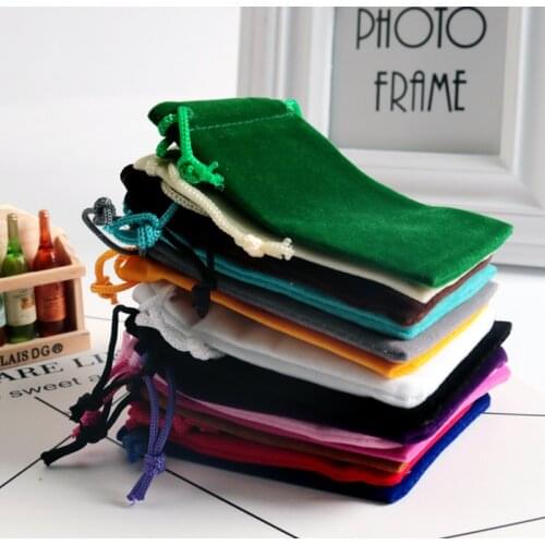 100pcs/lot 5x7 7x9 9x12 15x20cm Velvet Bag Wedding Party Favor Boutique Cosmetics Jewelry Packaging Bags Candy Gift Bag Pouches