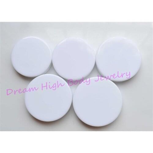 White Expander Ear Plugs Flat Flesh Tunnel Acrylic DOUBLE FLARE STRETCHER Taper For Women Large Big Size Body Piercing Jewelry