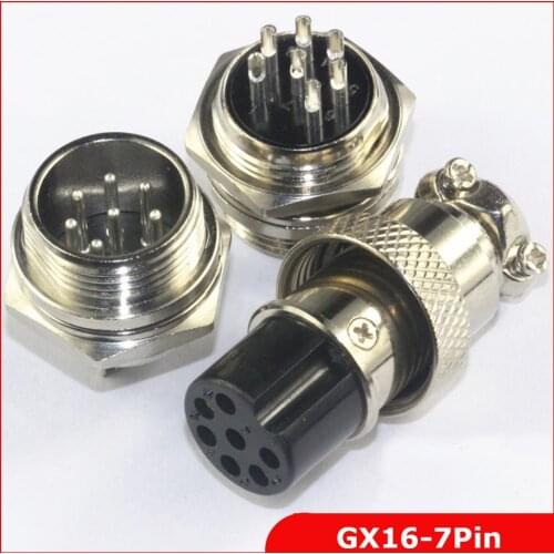 Free shipping 2Pair=4Pcs GX16 GX16-7 7P 7Pin 16mm Male&Female Wire Panel Connector plug Circular Aviation Connector Socket Plug