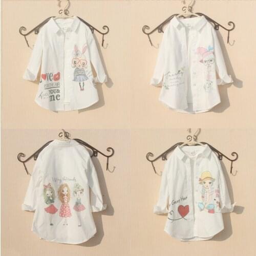 Girls blouse kids clothes new 2020 Spring children clothes school girl white blouse cotton child shirt girls tops blusas 2-16Y