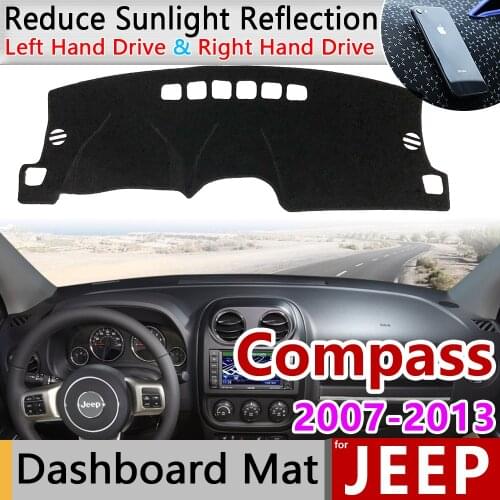 For Jeep Compass 2007~2016 MK1 MK49 Anti-Slip Mat Dashboard Cover Pad Sunshade Dashmat Car Accessories 2008 2009 2010 2012 2015