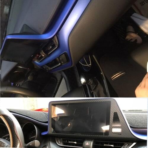 For Toyota CHR 2018 2019 2020 Accessories Carbon Fiber Pattern Car Sticker Dashboard Armrest Film Screen Protective Sticker