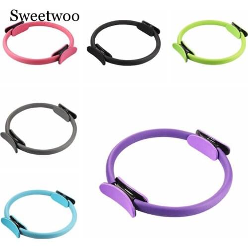 Home Fitness Body Shaping Ring Yoga Wheel New Dual Grip Yoga Pilates Ring Muscles Body Exercise Yoga Fitness Tool