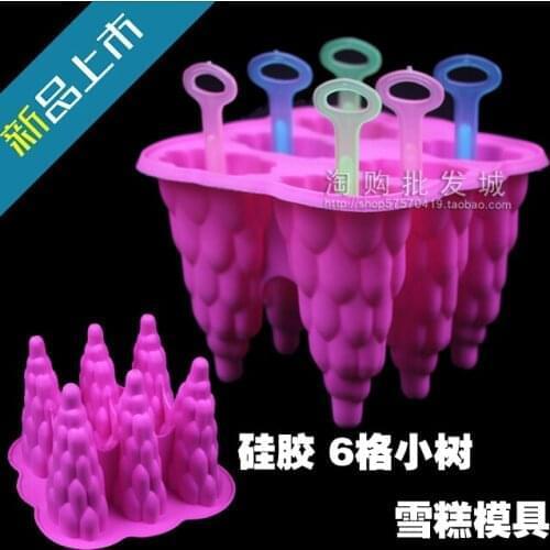 Silica gel 6grid ice cream mould stick mould / cube tray 0366 kitchen tools