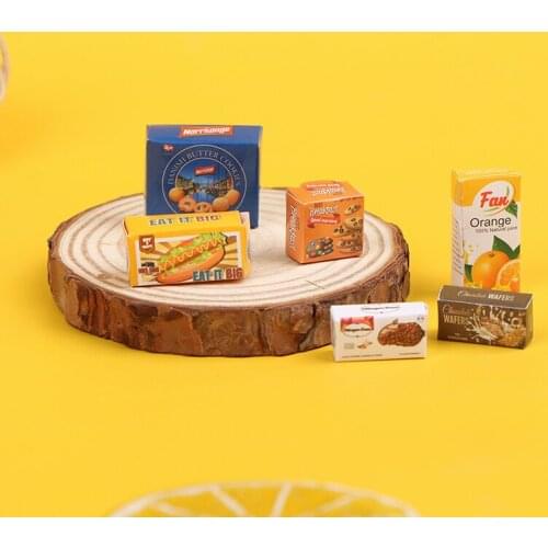 Hot Sale！6Pcs/Set Food And Beverage Case Miniature Accessories Dollhouse Miniature Food And Beverage Case Box Model Toys