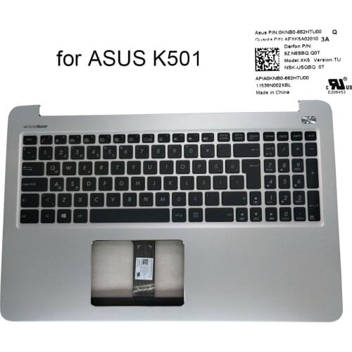 New turkish keyboard backlight for Asus K501 K501U K501L K501LB K501UB Turkey computer keyboards topcase palmrest 13NB08P1AM0301