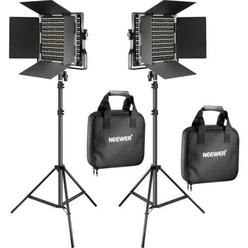 Neewer 2 Pieces 660 LED Bi-color Video Light and Stand Kit With 3200-5600K CRI 96 for Studio Photography, Video Shooting