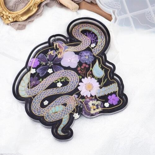 Cool Snake Skull Plate Decoration Dishes Mould 3D Tray Diy Epoxy Resin Crystal Drops Silicone Mold Wholesale Drop Shipping
