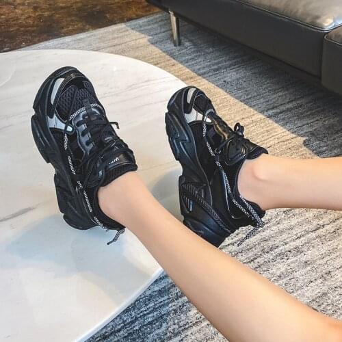 Fashion couple style splicing casual sneakers for men and women with thick bottom and comfortable 2021