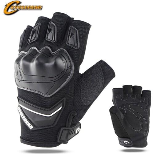 Cyclegear Half Finger Motorcycle gloves Anti-slip Motor Bike Glove Summer Luva Moto Breathable Motocross Off Road Guante