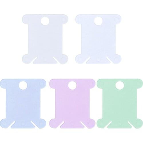 MIUSIE 20-120pcs Embroidery Floss Craft Thread Bobbin Cross Stitch Storage Holder Plastic Sewing Thread Board Card Craft Kit