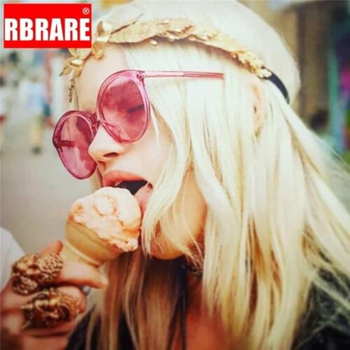 RBRARE Oversized Square Sunglasses Women 2021 Luxury Brand Designer Sun Glasses For Women Pink Candy Colors Women Sunglasses