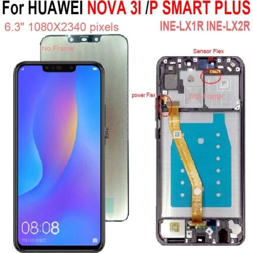 Original 6.3" LCD For Huawei Nova 3i P Smart Plus Touch Screen With Frame For Huawei INE-LX1r -LX2r Display Digitizer Assembly