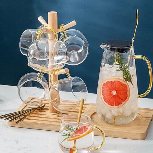 6 Hooks Mug Holder Tree Wood Coffee Tea Cup Storage Holders Home Kitchen Hotel Tabletop Hanging Display Rack Supplies