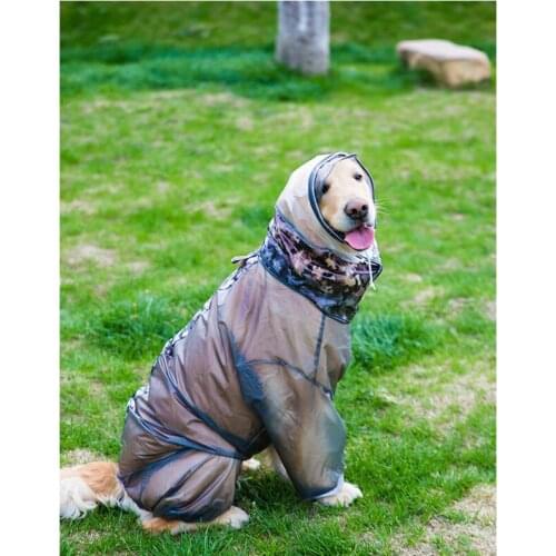 EXCELLENT ELITE SPANKER Large Dog Raincoat Tetrapod Waterproof Dog Harness Golden Retriever Dog Clothes Pet Dog Raincoat