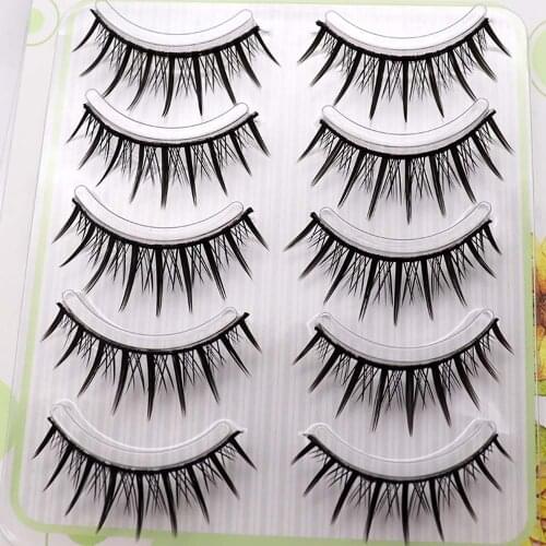 NEW 5 Pairs Women Natural Japanese Serious Makeup False Eyelashes Long Thick Eye Lash Extension Cosplay False Eyelashes