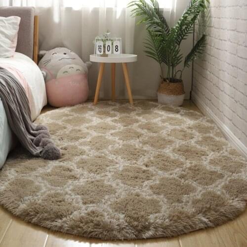 Nordic oval bedside carpet modern minimalist living room coffee table rug thickened study balcony balcony mat crawling carpet