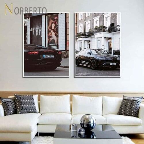Modern Canvas Painting Poster Modular Art European Street Scenery Cars Posters Buildings for Home Rooms Gallery Wall Decoration
