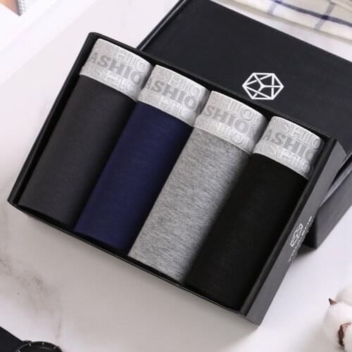 New Mens Boxer Pants Metal Letters Edge Solid Color Mens Underwear Trend Mid-waist Boxer Pants Fashion Comfortable Breathable