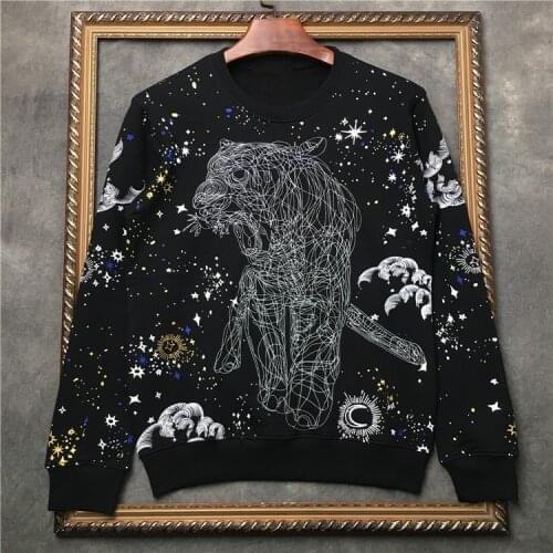 Spring 2021 women/mens high quality cotton sweatshirts fashion animal print o-neck hoodies top A200
