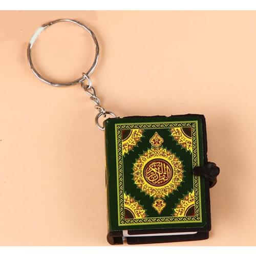 1PC Islamic Ark Quran Book Pendant Key Ring Popular Muslim High Quality Real Paper Keychain Religious Mini Can Read Key Chain