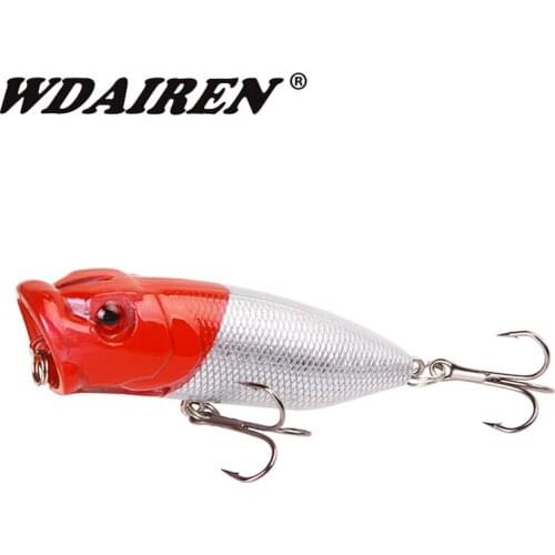1pcs Popper Fishing Lure 70mm 11.8g Hard Bait Artificial Topwater Bass Trout Pike Wobblers Tackle With 2 Treble Hooks Pesca
