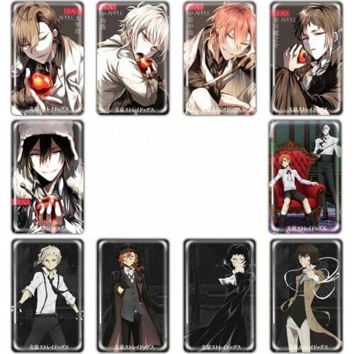 10pcs Bungou Stray Dogs Card Sticker Smooth Surface DIY Decoration Bus ID Anime Stickers