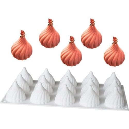 15 Even Small Onion Mousse Cake Silicone Mold Whirlwind Mousse Bun Ice Cream Sandblasting Chocolate Mold