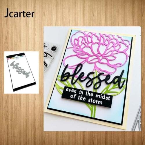 2021 New Arrival Metal Cutting Dies Blessed Letters Craft Handmade Knife Mould Blade Punch Stencils Dies Cut Scrapbooking Model