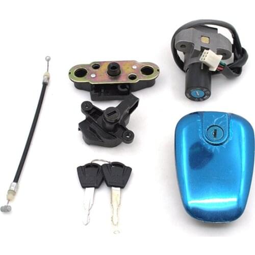 2088 Motorcycle 6 Wire Ignition Switch Lock+Fuel Gas Tank Cap Cover +Storage Box Lock+Helmet Set Lock For Suzuki EN125 EN 125