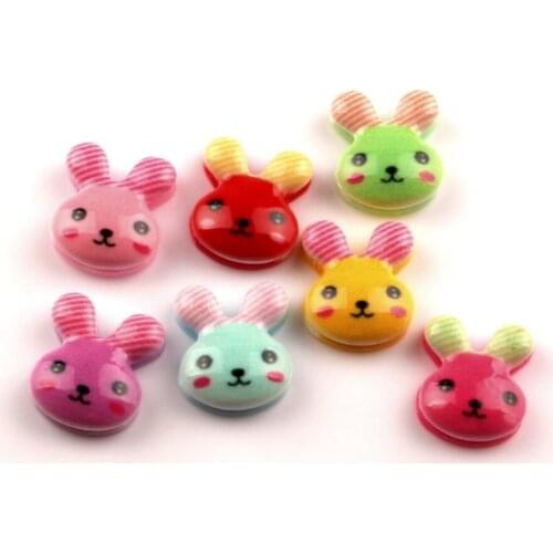 50Pcs Mixed Resin 17x14mm Rabbit Decoration Craft Flatback Cabochon Embellishments For Scrapbooking Kawaii Diy Accessories