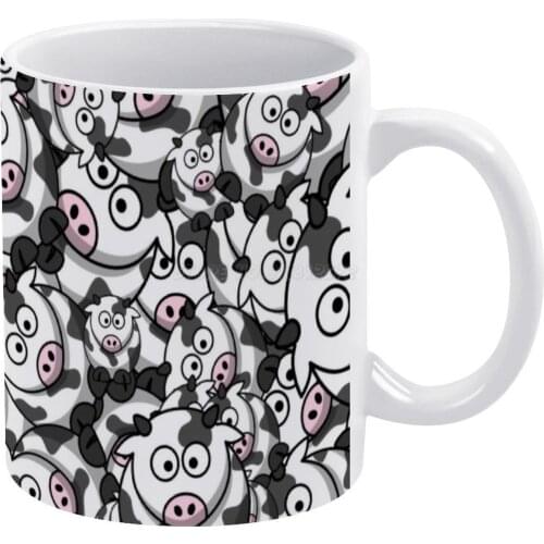 Cows White Mug New Good Quality Print Mug 11 Oz Coffee Cup Cow Cute Funny Tumblr Red Bubble Inspirational Aesthetic Quotes