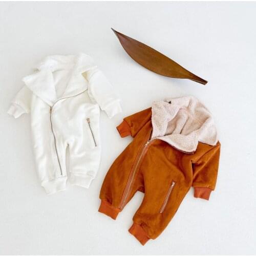 Baby Plus Velvet Rompers Baby Boys Long Sleeve Jumpsuit Winter Newborn Baby Girls Clothes Kids Overalls For Infant Clothing