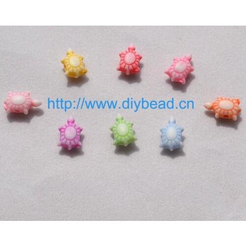 DIY Rubber Bands Accessory Antique Acrylic Beads 10*6MM Mix Color Cartoon Tortoise Bracelet Department