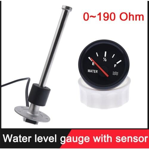 52MM Water Level Gauge with Water Level Sensor 100MM 125MM 150MM 200MM 300MM 400MM 0-190ohm Water Liquid Tank Level Indicator