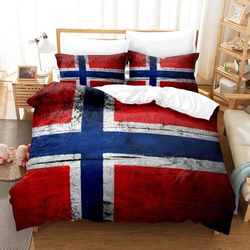 Norway Flag Bedding Set Single Twin Full Queen King Size Europe America Developed Country Bed Set Kids Bedroom Duvetcover Sets