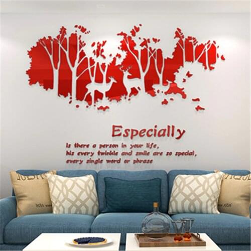 Red Elk forest TV wall Three-dimensional Crystal Acrylic Wall stickers living room sofa background Home Decoration 3D Sticker