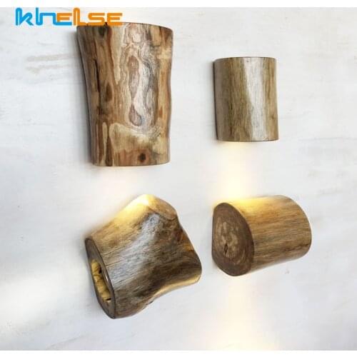 Creative Retro LED Wall Light Solid Wood Vintage Lamp 3W 6W Wall Sconce Mount Night Light Restaurant Aisle Corridor Cafe 85-265V