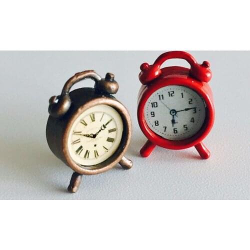 1:6/1:12 Simulation Model Alarm Clock Dollhouse Miniature Mini Home Decoration Toys Furniture Doll House Living Room Accessories