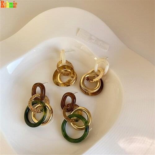 Kshmir Fashionable new vintage resinous tassel earrings, circular pendant earrings, womens accessories 2020