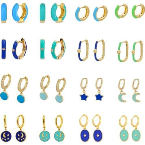 Gold Silver Color Pendant Glossy Locker Drop Earring Women Plain Simple Pendiente Rock Punk Party Jewelry Pendientes Wholesale